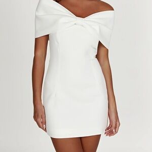 Meshki White Off-Shoulder Sheath Dress